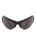 Balenciaga Unisex Shield/Wrap Black Silver Grey Fashion Designer Eyewear