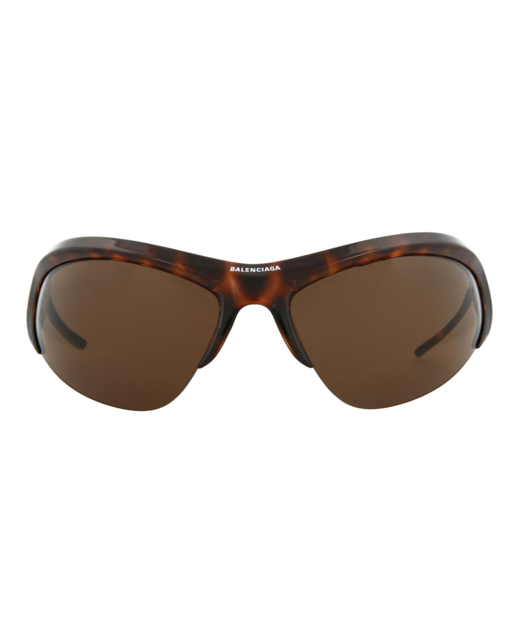 Balenciaga Unisex Shield/Wrap Havana Silver Brown Fashion Designer Eyewear