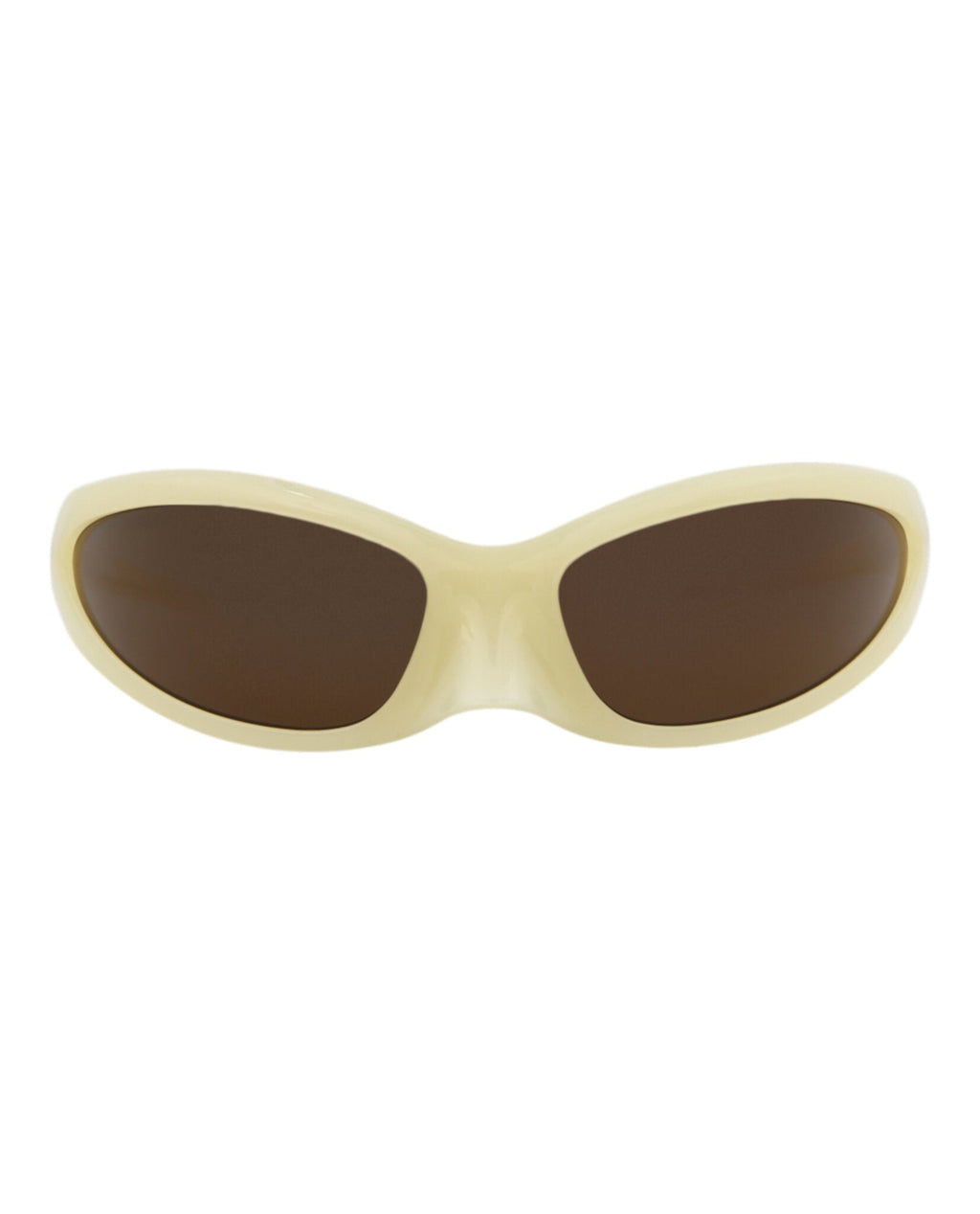 Balenciaga Unisex Shield/Wrap Yellow Yellow Brown Fashion Designer Eyewear Yellow Yellow Brown