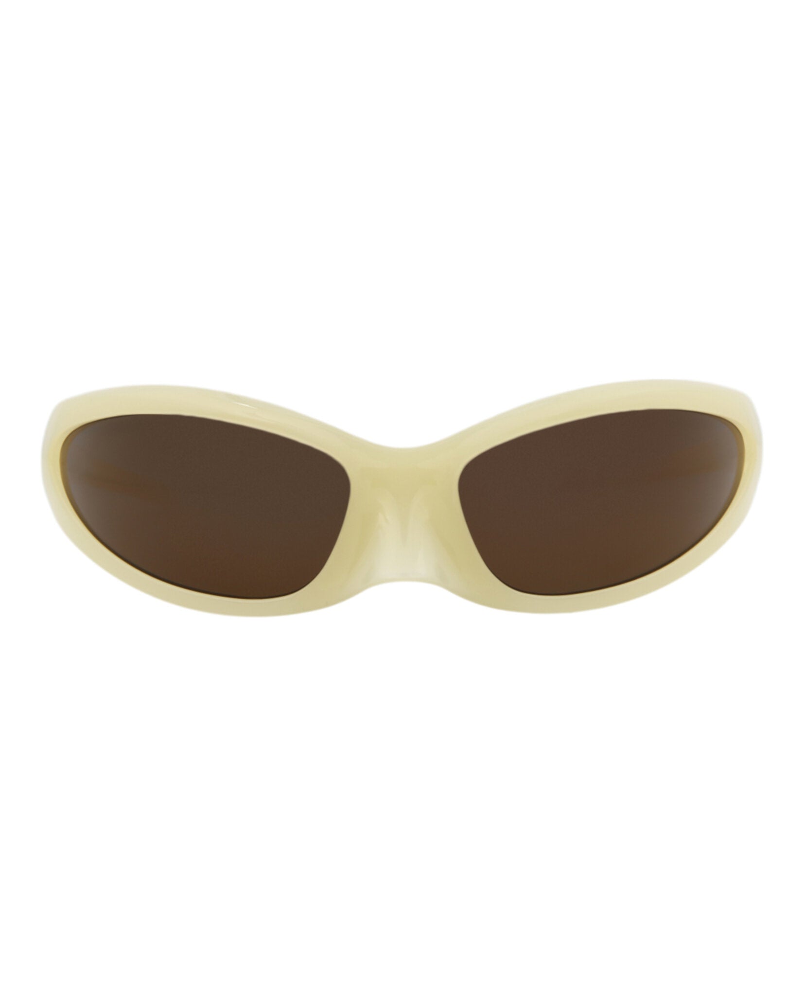 Balenciaga Unisex Shield/Wrap Yellow Yellow Brown Fashion Designer Eyewear Yellow Yellow Brown