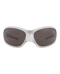 Balenciaga Womens Shield/Wrap Silver Silver Grey Fashion Designer Eyewear