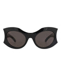 Balenciaga Womens Cat Eye Black Black Grey Fashion Designer Eyewear