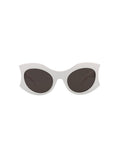 Balenciaga Womens Cat Eye White White Grey Fashion Designer Eyewear