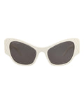 Balenciaga Womens Cat Eye White White Grey Fashion Designer Eyewear