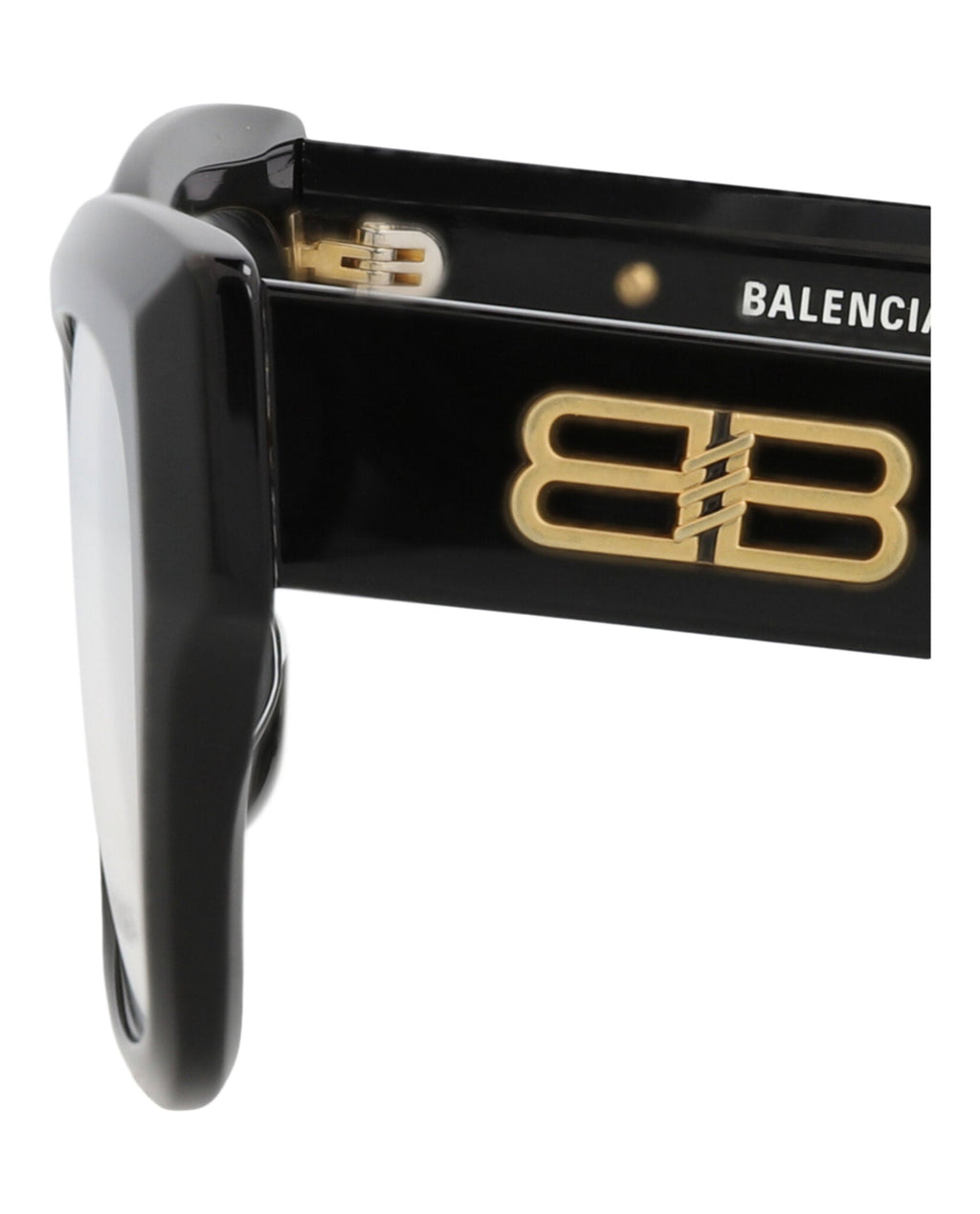 Balenciaga Womens Square/Rectangle Black Black Transparent Fashion Designer Eyewear