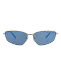 Balenciaga Unisex Square/Rectangle Ruthenium Ruthenium Blue Fashion Designer Eyewear