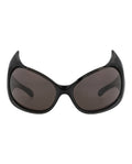 Balenciaga Womens Shield/Wrap Black Black Grey Fashion Designer Eyewear