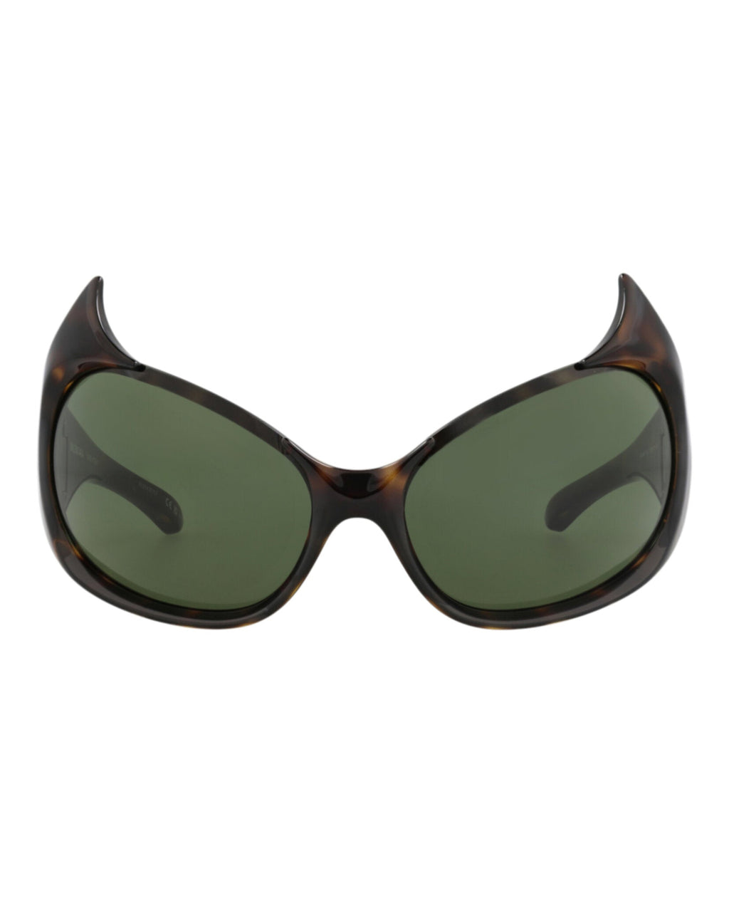 Balenciaga Womens Shield/Wrap Havana Havana Green Fashion Designer Eyewear