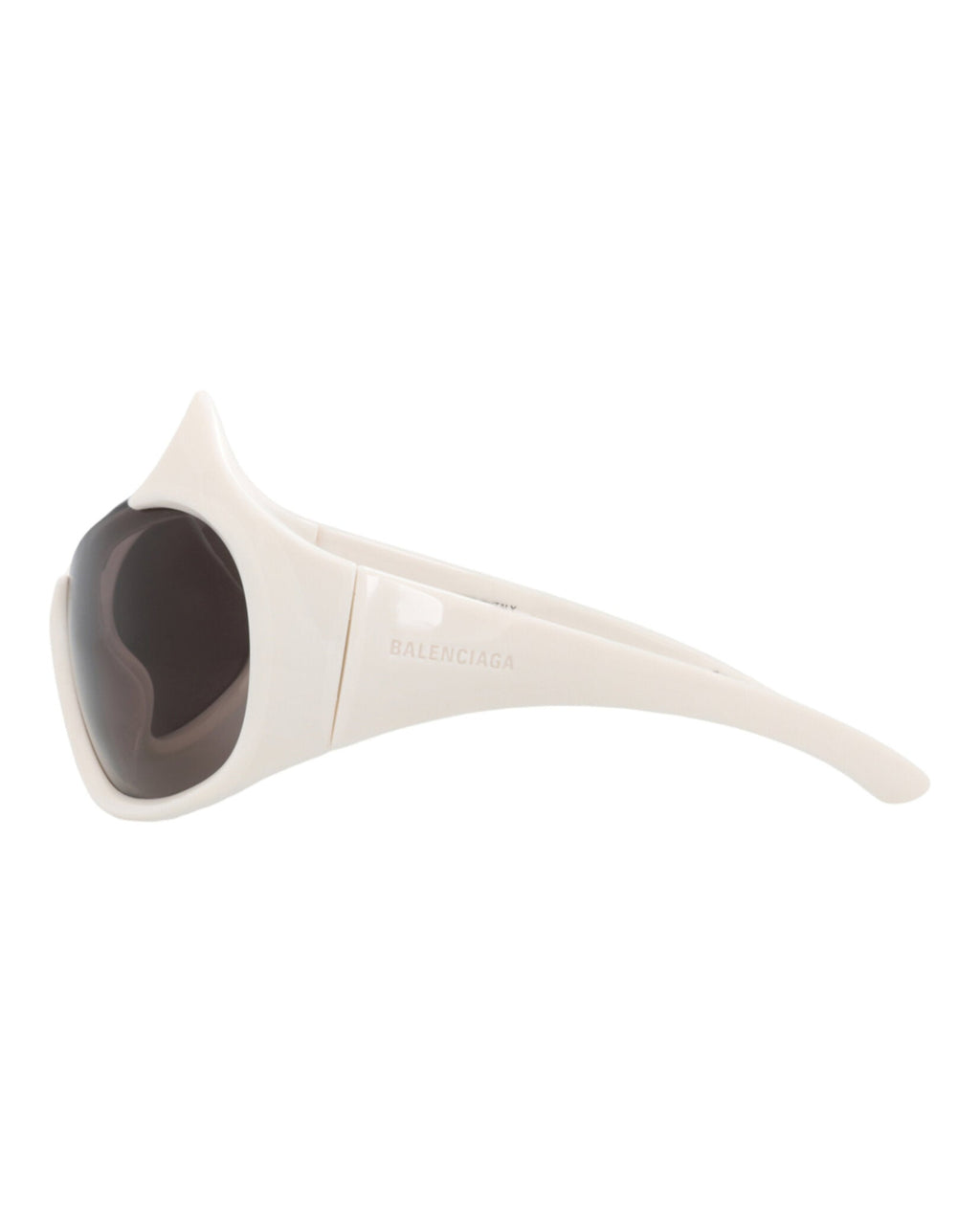 Balenciaga Womens Shield/Wrap Ivory Ivory Grey Fashion Designer Eyewear