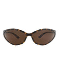 Balenciaga Unisex Shield/Wrap Havana Havana Brown Fashion Designer Eyewear