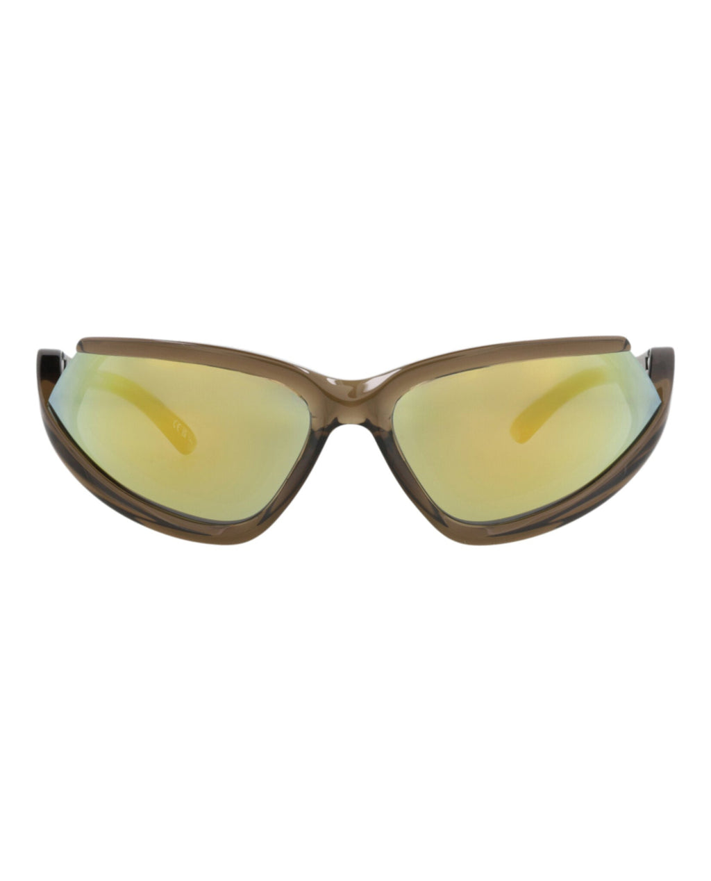 Balenciaga Unisex Shield/Wrap Brown Brown Yellow Fashion Designer Eyewear