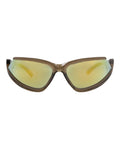 Balenciaga Unisex Shield/Wrap Brown Brown Yellow Fashion Designer Eyewear