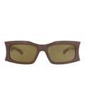 Balenciaga Unisex Square/Rectangle Brown Brown Bronze Fashion Designer Eyewear