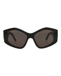 Balenciaga Womens Cat Eye Black Black Grey Fashion Designer Eyewear