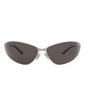 Balenciaga Unisex Shield/Wrap Silver Silver Grey Fashion Designer Eyewear