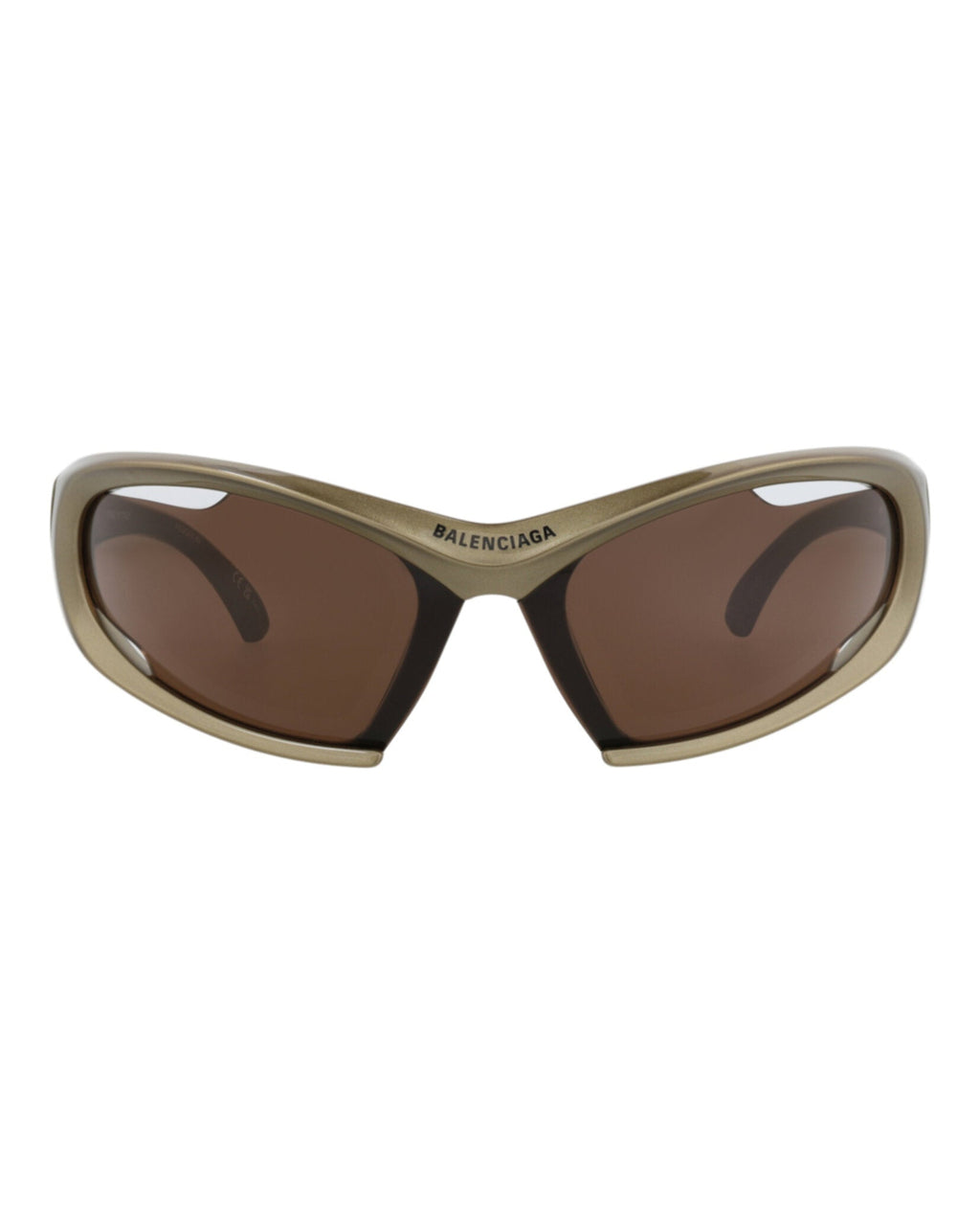Balenciaga Unisex Shield/Wrap Green Green Brown Fashion Designer Eyewear