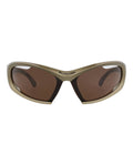 Balenciaga Unisex Shield/Wrap Green Green Brown Fashion Designer Eyewear