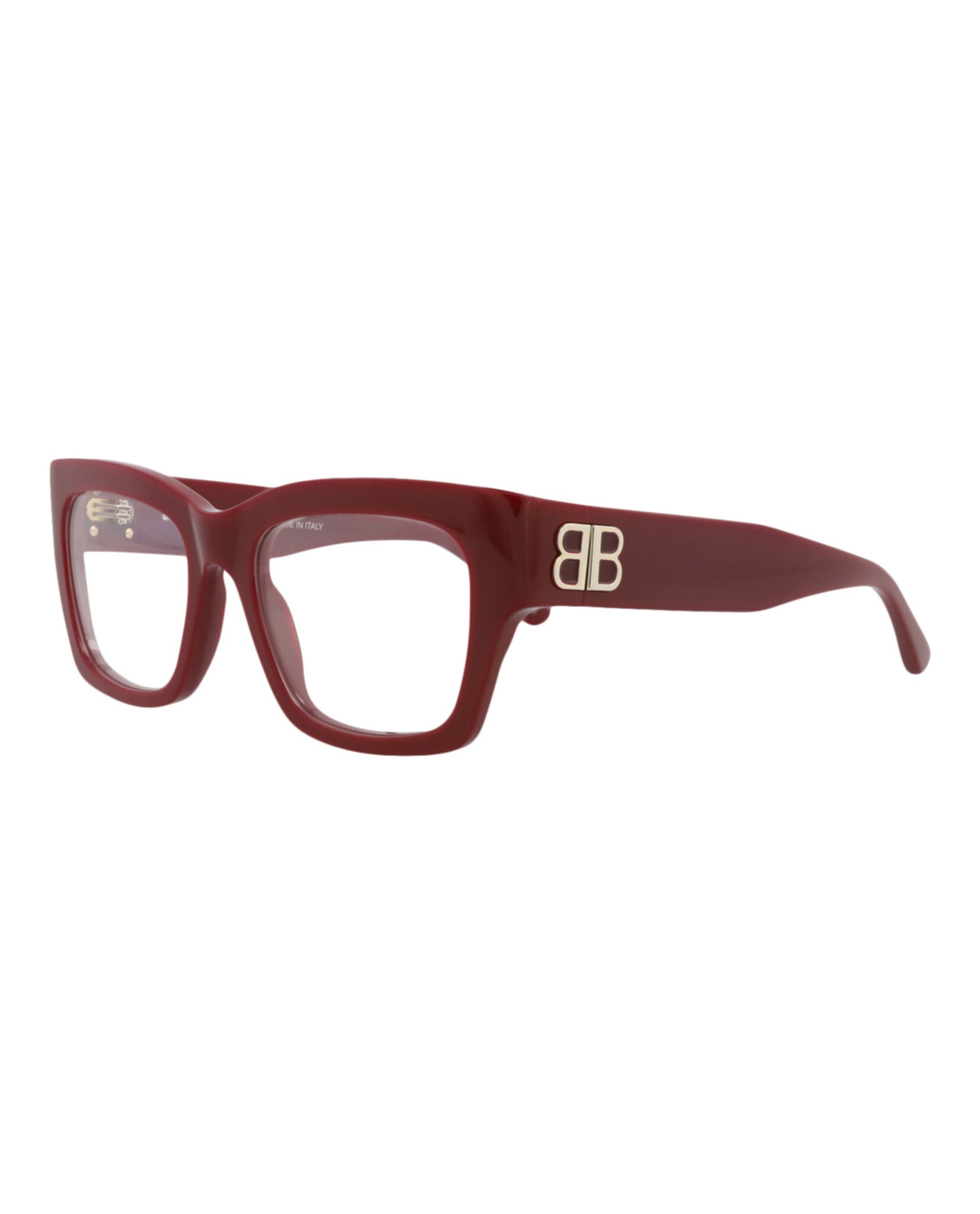Balenciaga Womens Square/Rectangle Burgundy Burgundy Transparent Fashion Designer Eyewear