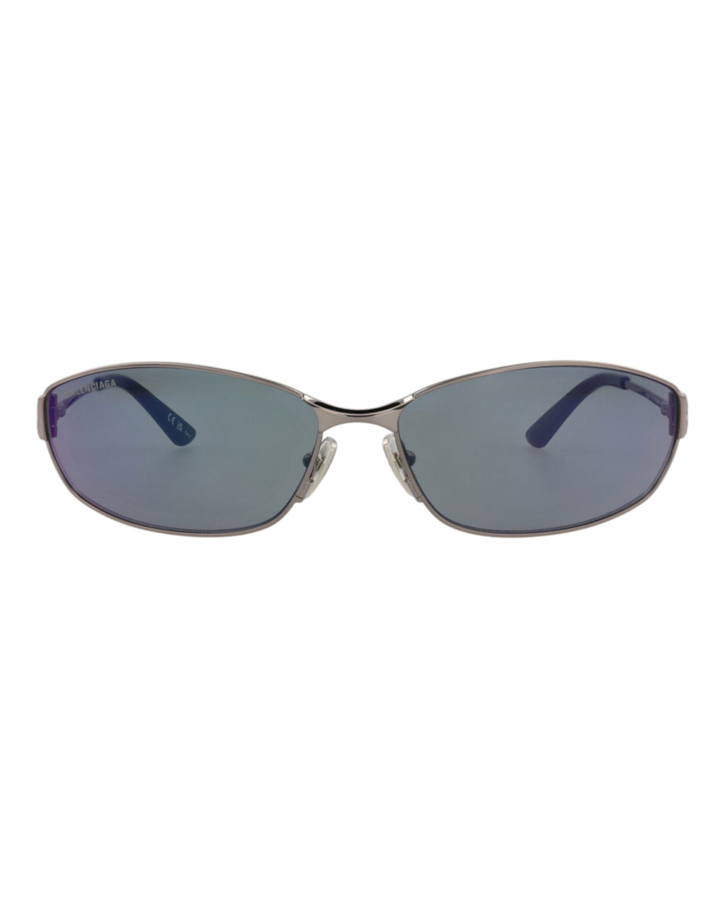 Balenciaga Unisex Square/Rectangle Ruthenium Ruthenium Violet Fashion Designer Eyewear