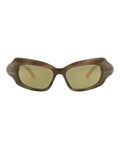 Balenciaga Womens Square/Rectangle Havana Havana Bronze Fashion Designer Eyewear