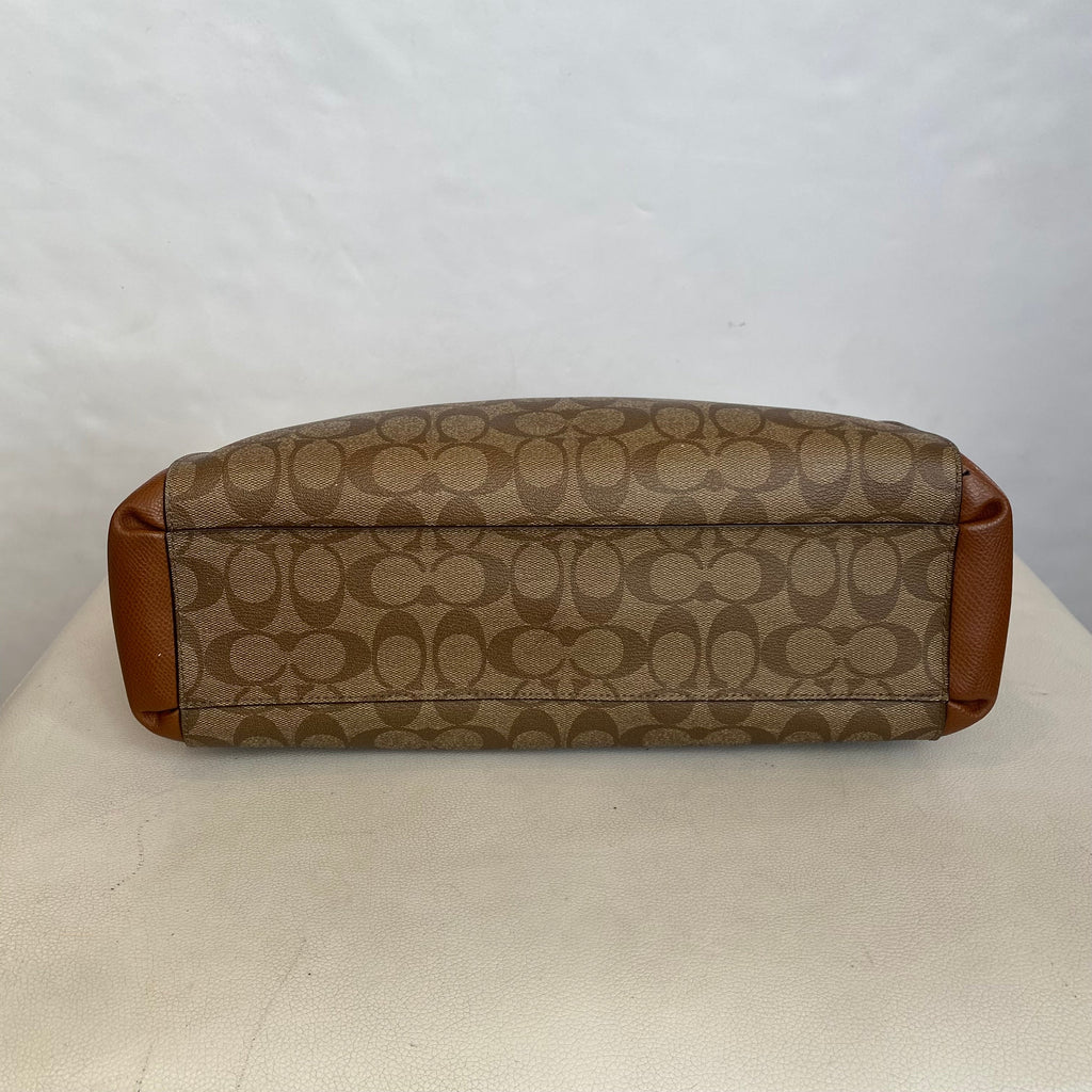 COACH Signature Christie Carryall Tote Shoulder Bag in Brown/ Tan