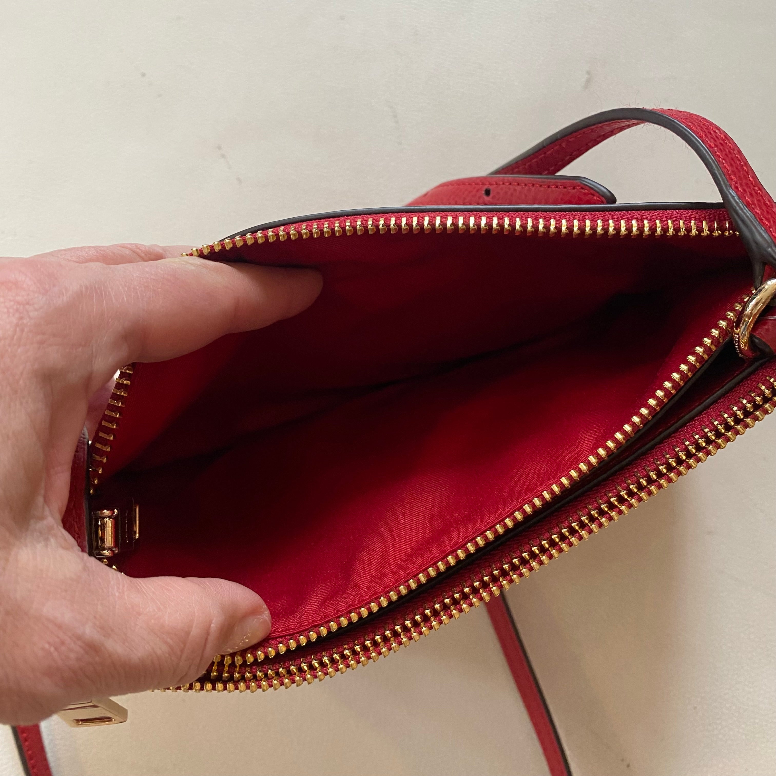 COACH Double Zip Crossbody Red