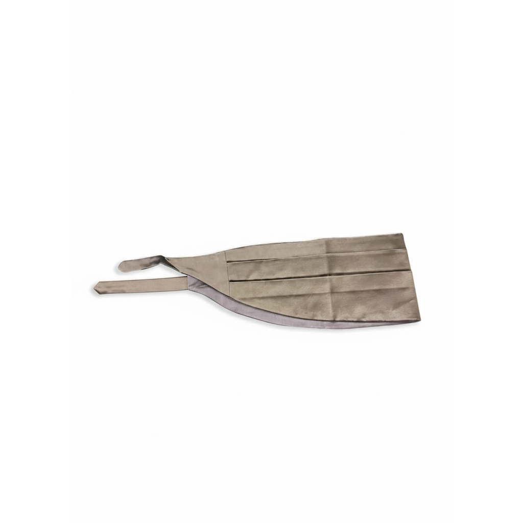 Brunello Cucinelli Silk Pleated Cummerbund Beige