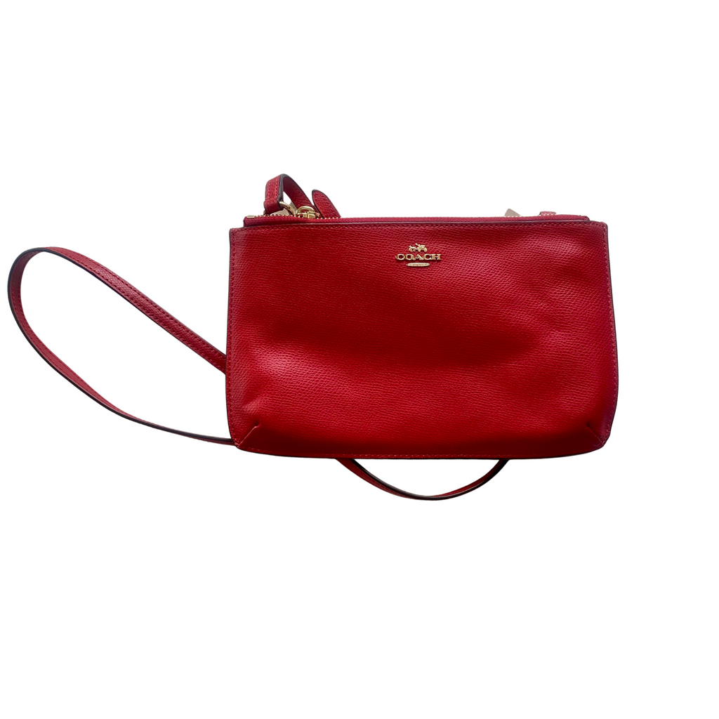 COACH Double Zip Crossbody Red
