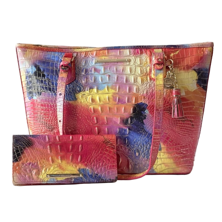 BRAHMIN Medium Asher Dandy Melbourne Croc-Embossed Tote Shoulder Bag NWOT