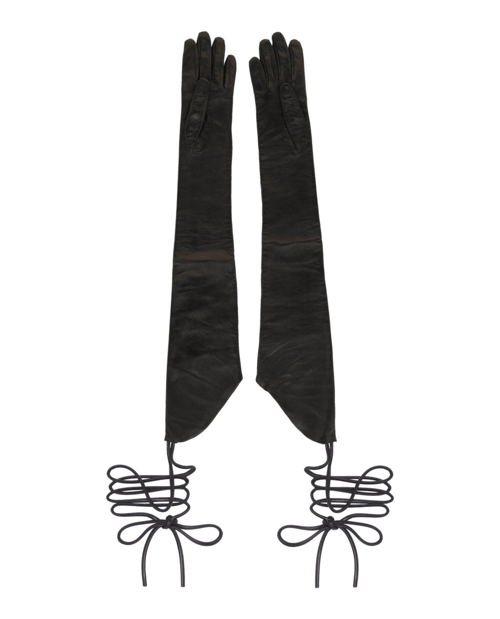 Givenchy Womens Long Asymmetrical Gloves In Leather
