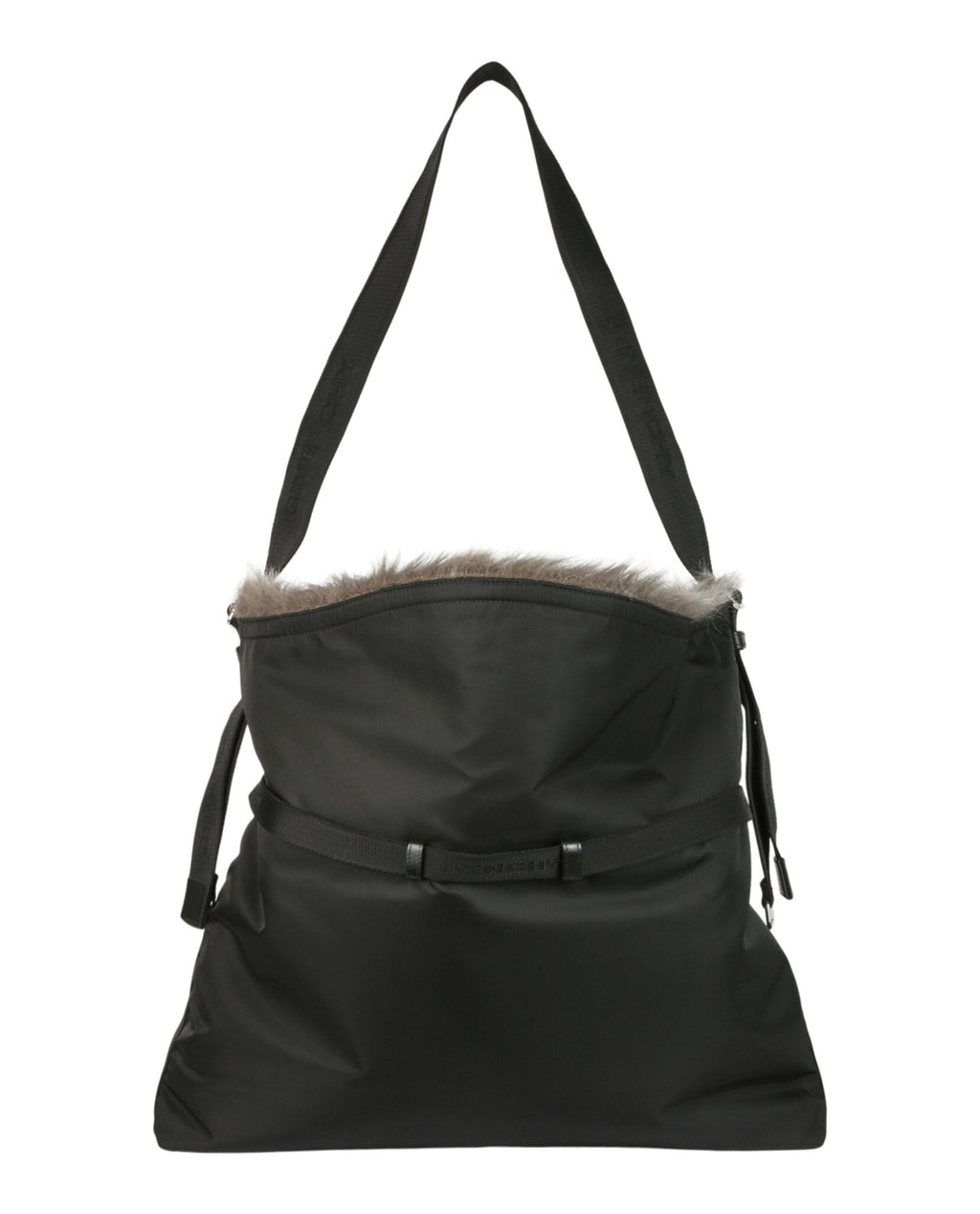 Givenchy Mens Large Voyou Bag in Nylon and Faux Fur