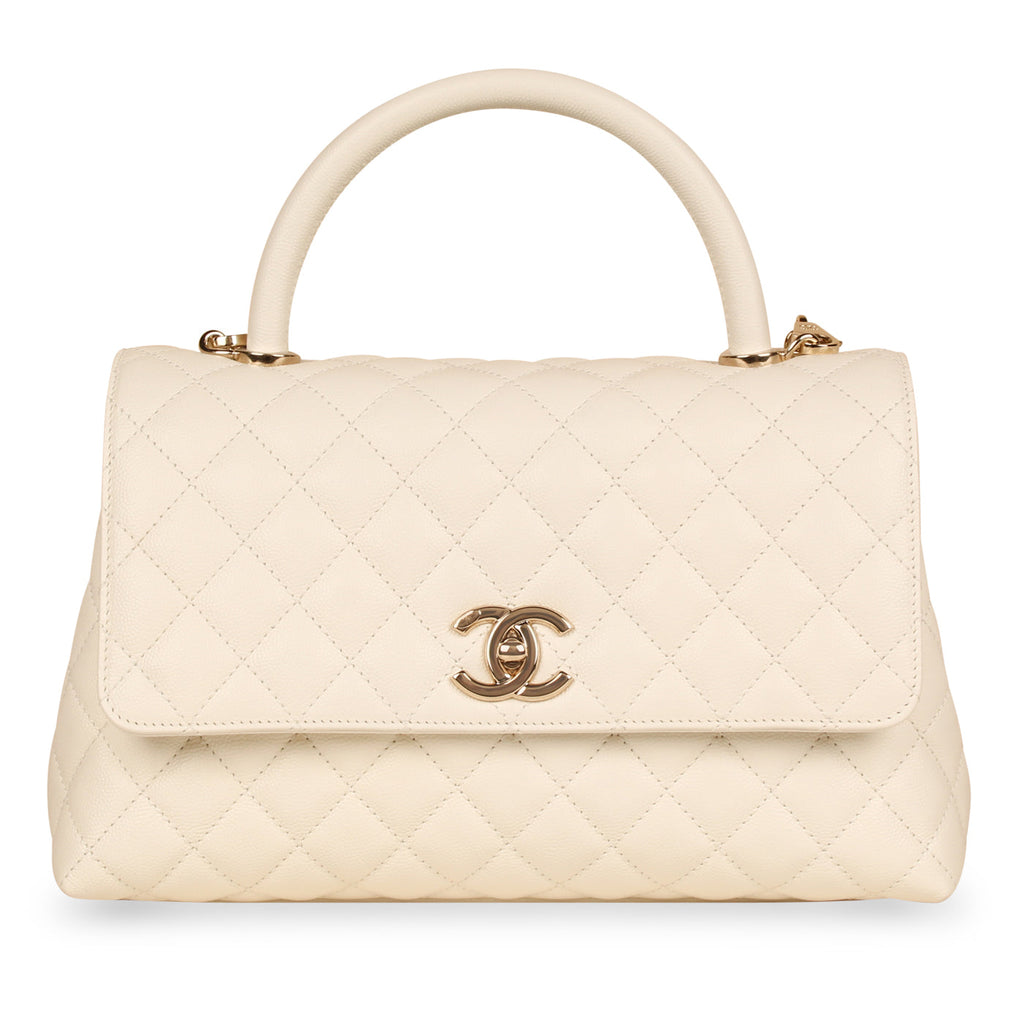 Chanel White Coco Top Handle - Medium