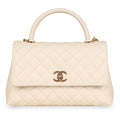 Chanel White Coco Top Handle - Medium