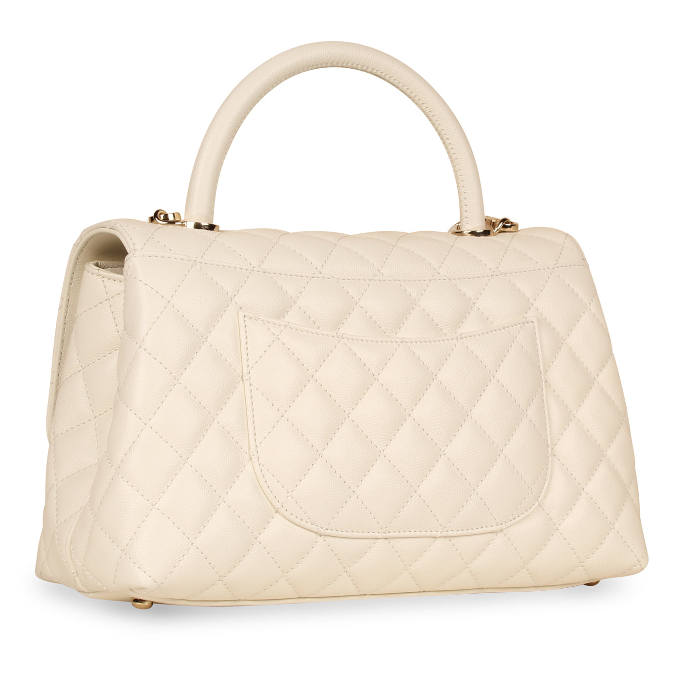 Chanel White Coco Top Handle - Medium