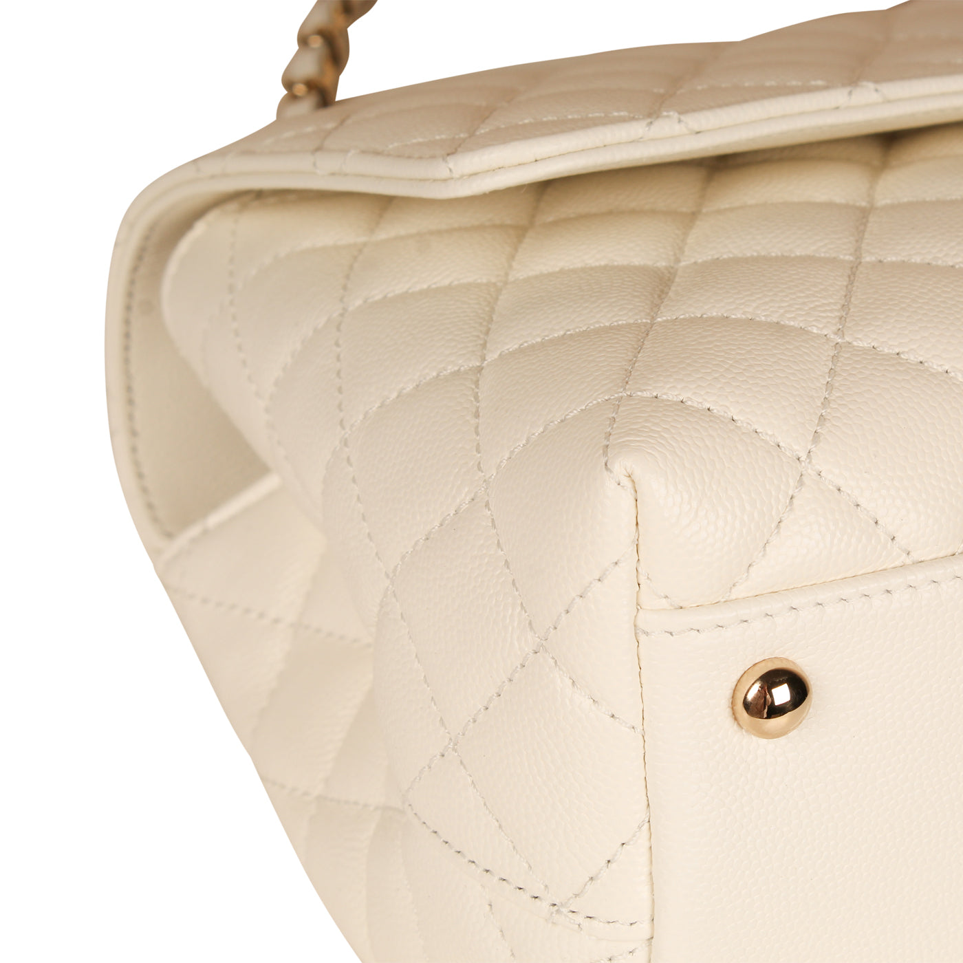 Chanel White Coco Top Handle - Medium
