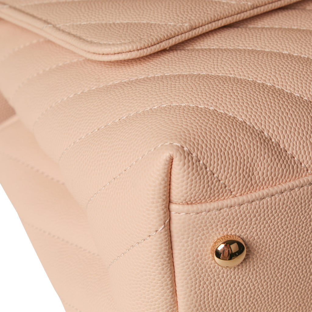 Chanel Pink Chevron Coco Top Handle - Medium