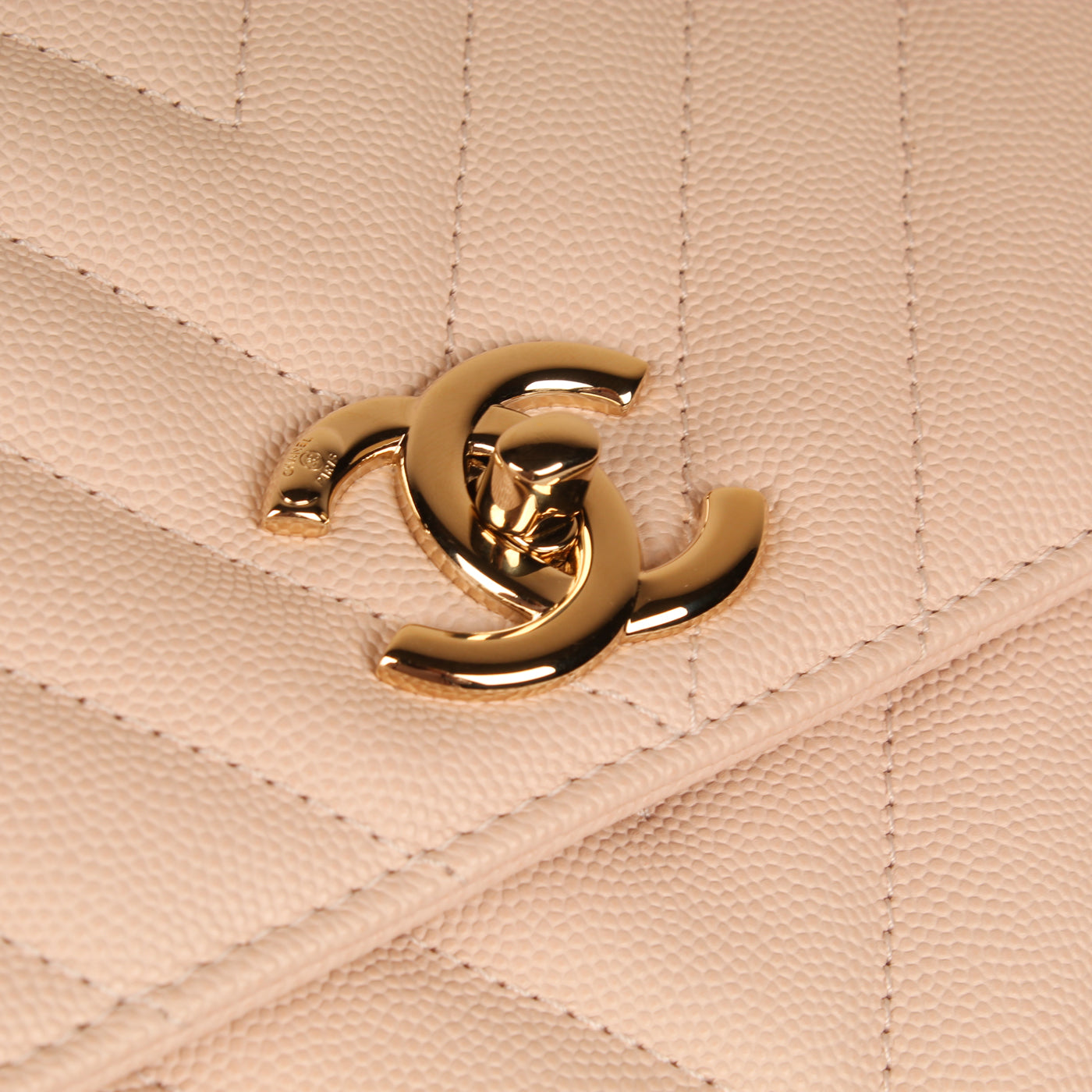 Chanel Pink Chevron Coco Top Handle - Medium