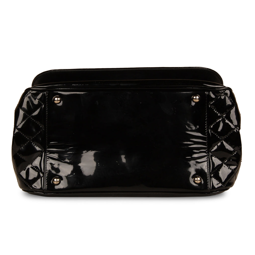 Chanel Vintage Black Vinyl Shoulder Bag