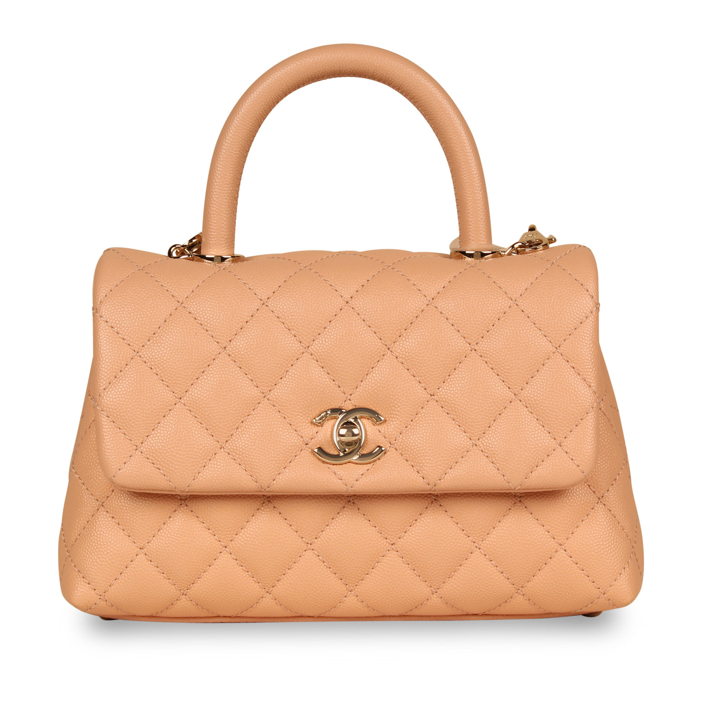 Chanel Pink Caviar Coco Top Handle - Small