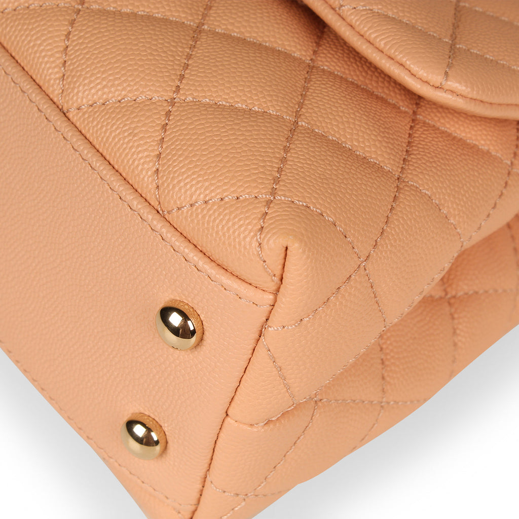 Chanel Pink Caviar Coco Top Handle - Small