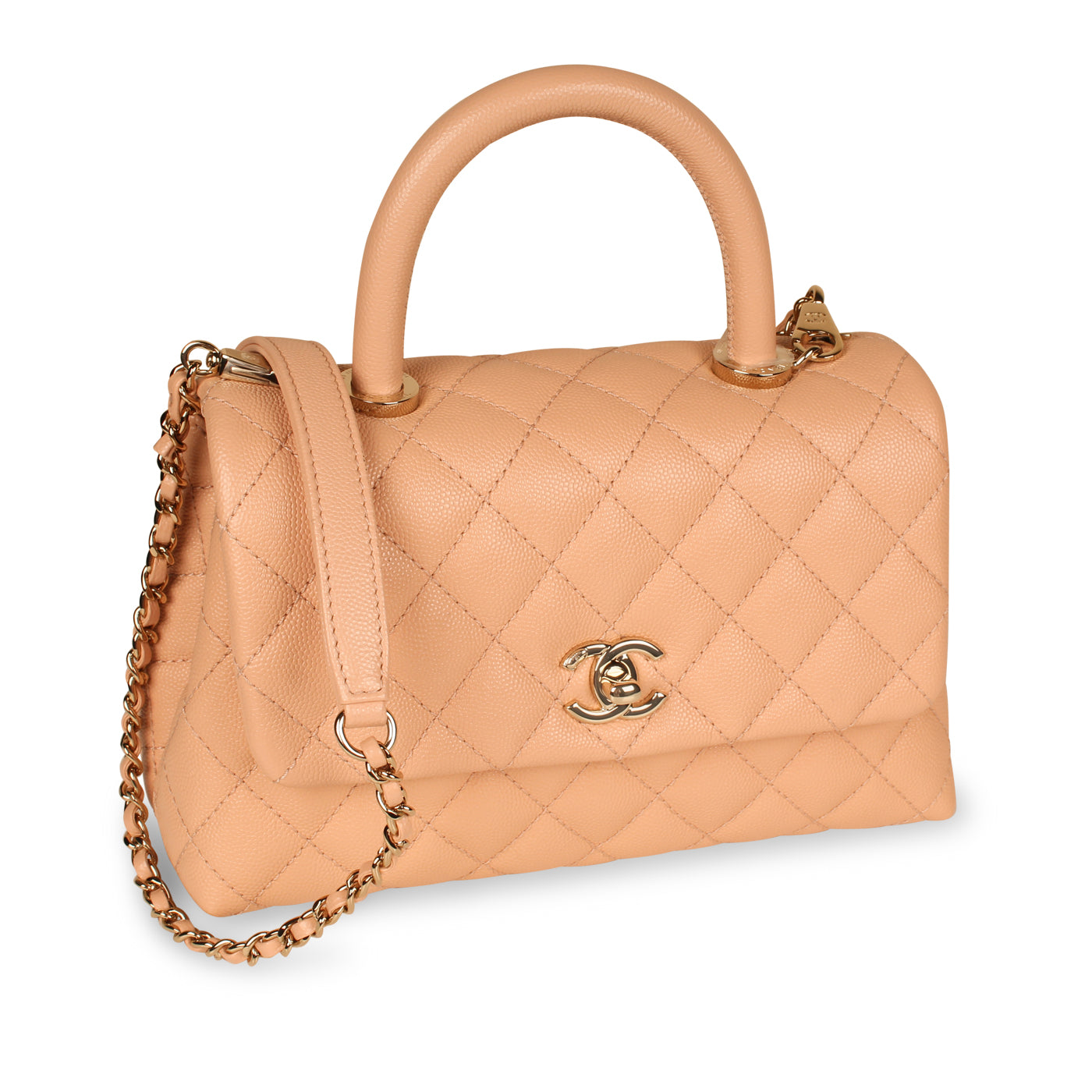 Chanel Pink Caviar Coco Top Handle - Small