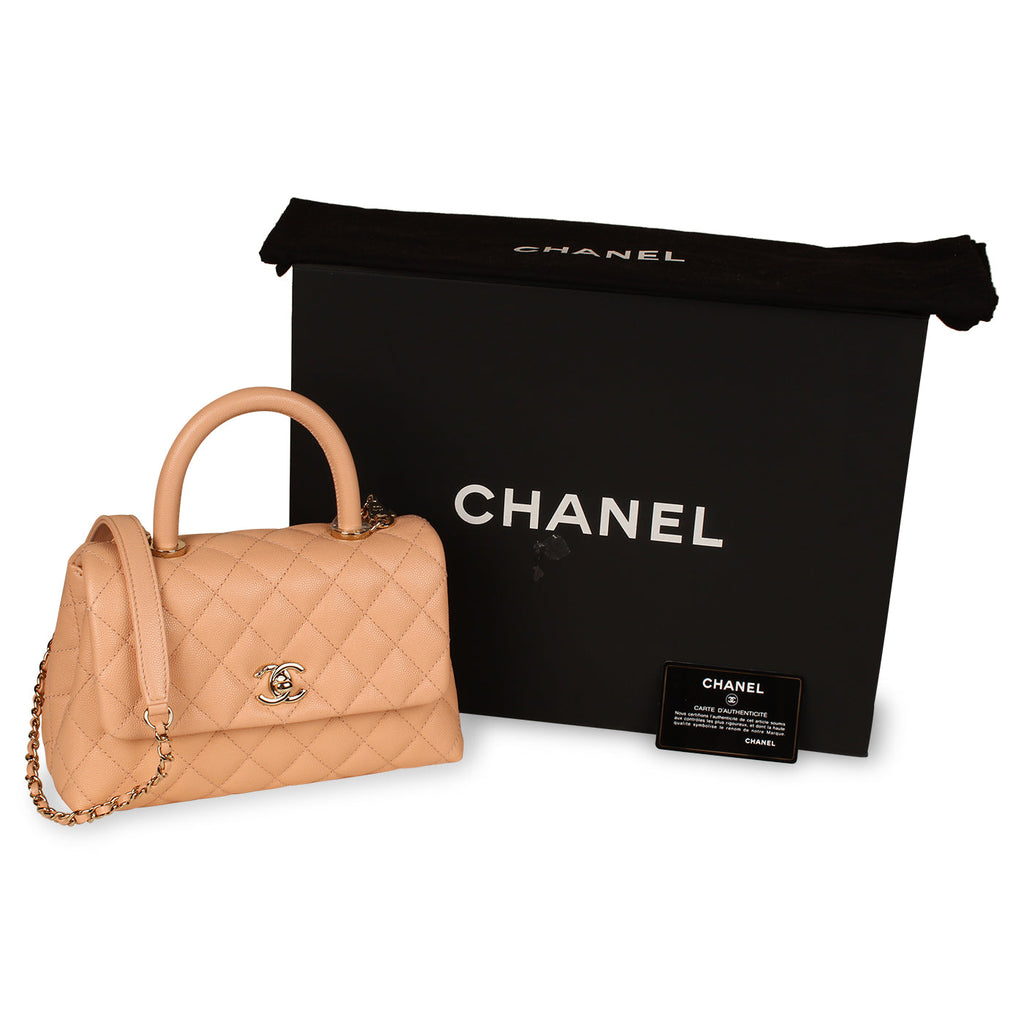 Chanel Pink Caviar Coco Top Handle - Small