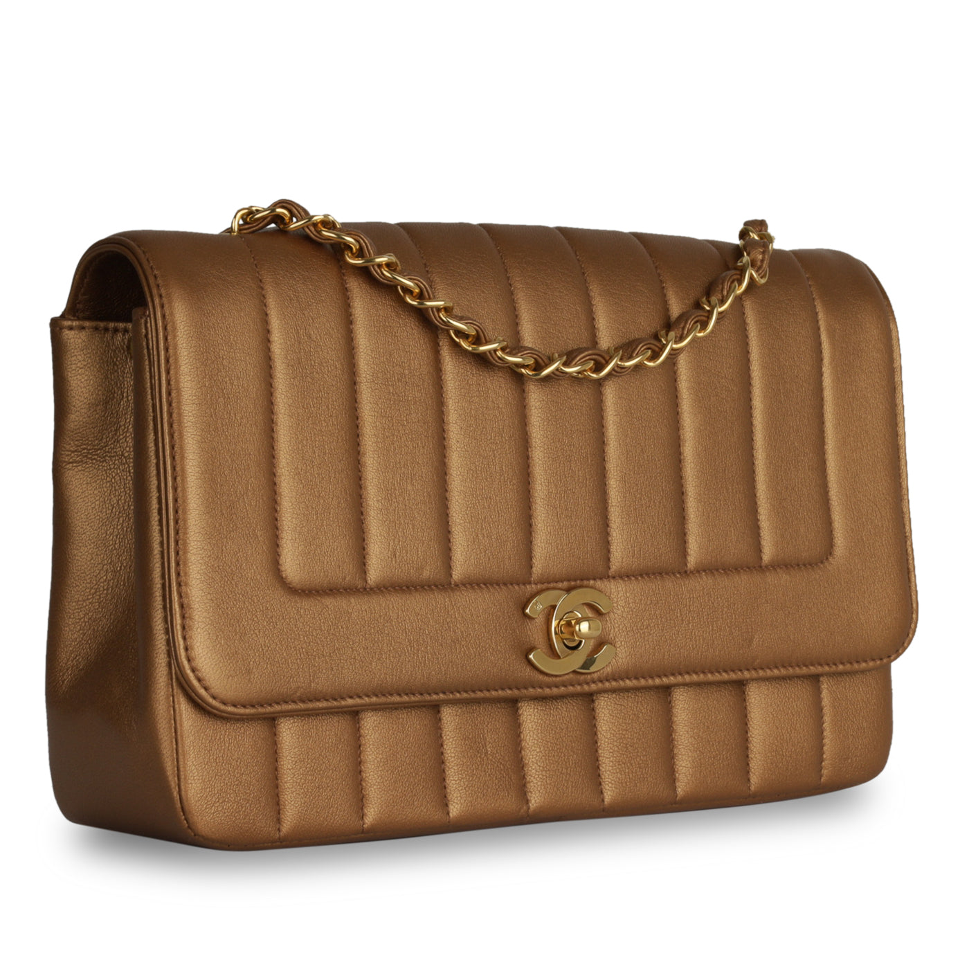 Chanel Vertical Flap Bag - Bronze