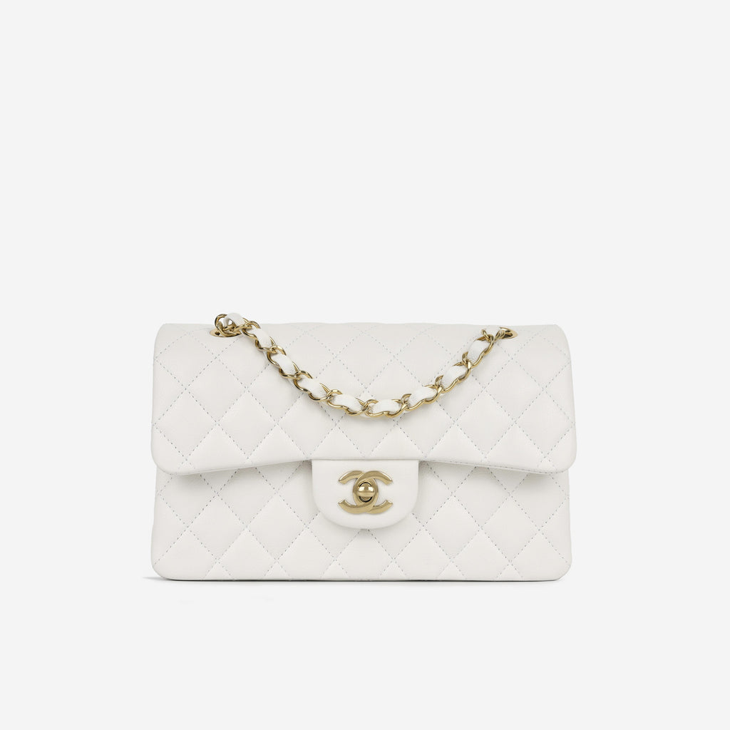 Chanel Small Classic Flap Bag - White