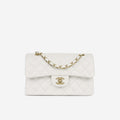 Chanel Small Classic Flap Bag - White