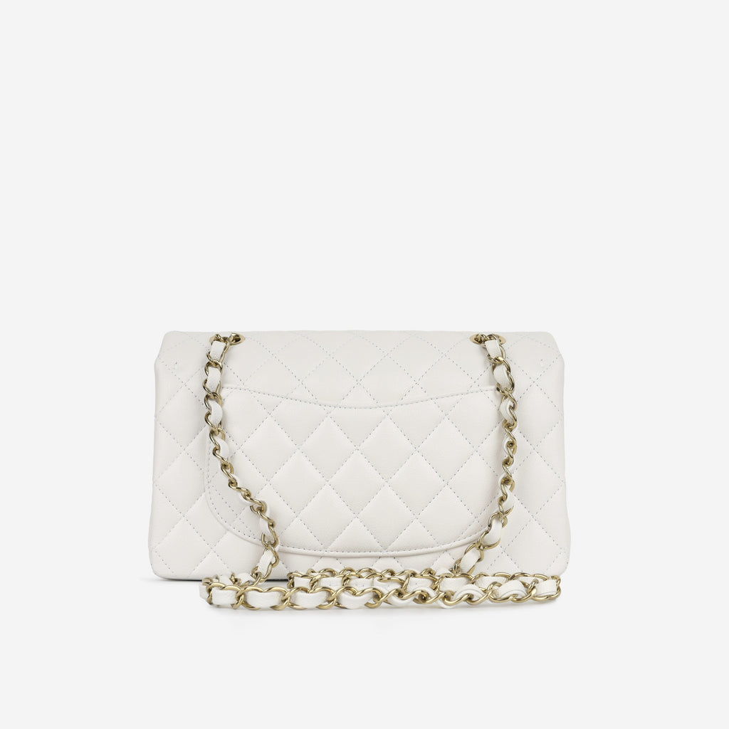 Chanel Small Classic Flap Bag - White