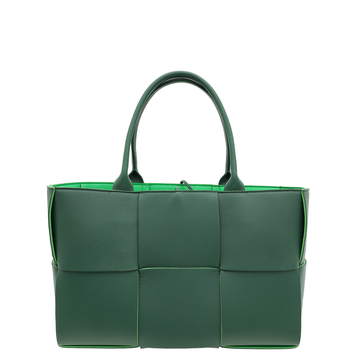 Bottega Veneta Forest Green Intrecciato Nappa Medium Arco Tote Bag