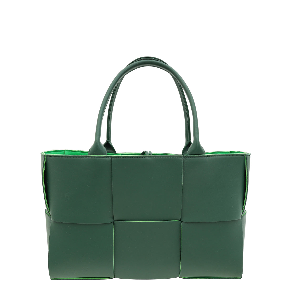 Bottega Veneta Forest Green Intrecciato Nappa Medium Arco Tote Bag