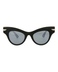 Bottega Veneta Womens Cat Eye Black Black Silver Fashion Designer Eyewear