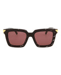 Bottega Veneta Womens Square/Rectangle Burgundy Burgundy Pink Fashion Designer Eyewear